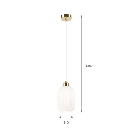 Chandelier on a string HARMA 1xE27/15W/230V d. 14 cm white/gold