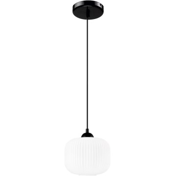 Chandelier on a string HARMA 1xE27/15W/230V d. 20 cm white/black