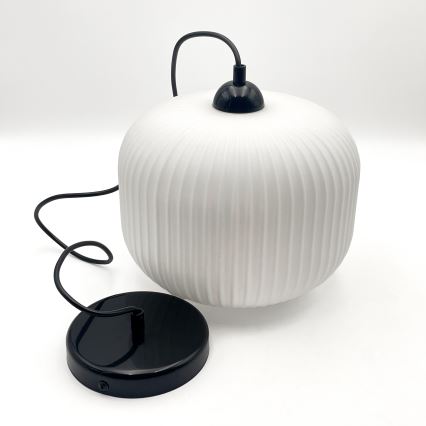 Chandelier on a string HARMA 1xE27/15W/230V d. 20 cm white/black