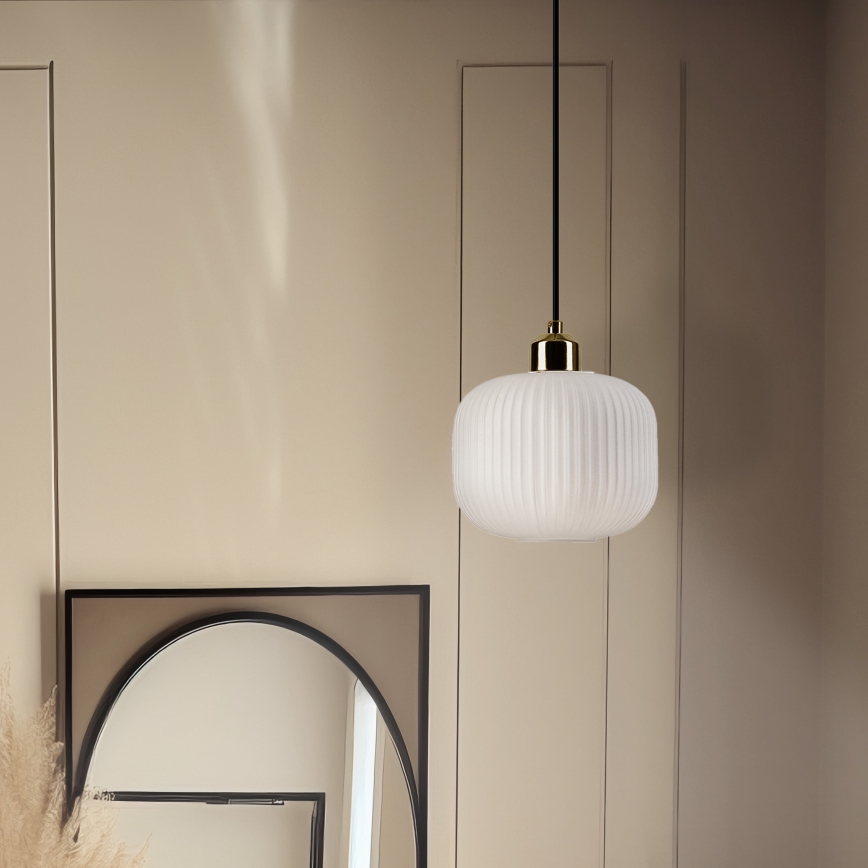 Chandelier on a string HARMA 1xE27/15W/230V d. 20 cm white/gold
