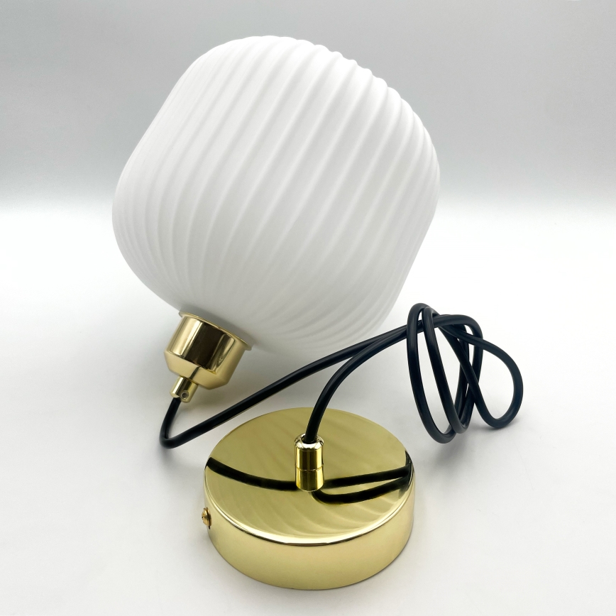 Chandelier on a string HARMA 1xE27/15W/230V d. 20 cm white/gold