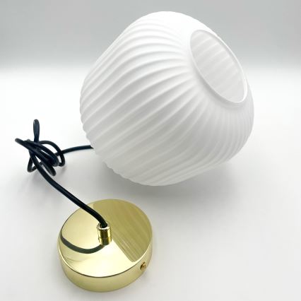 Chandelier on a string HARMA 1xE27/15W/230V d. 20 cm white/gold