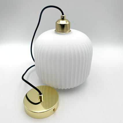 Chandelier on a string HARMA 1xE27/15W/230V d. 20 cm white/gold