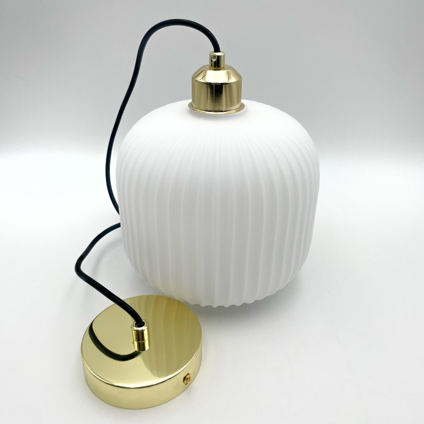 Chandelier on a string HARMA 1xE27/15W/230V d. 20 cm white/gold