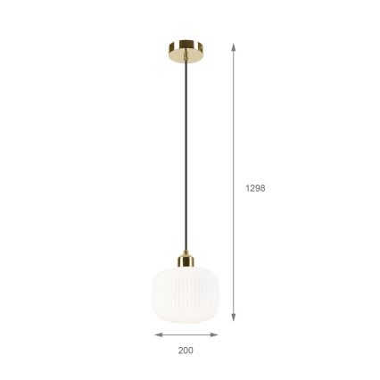Chandelier on a string HARMA 1xE27/15W/230V d. 20 cm white/gold