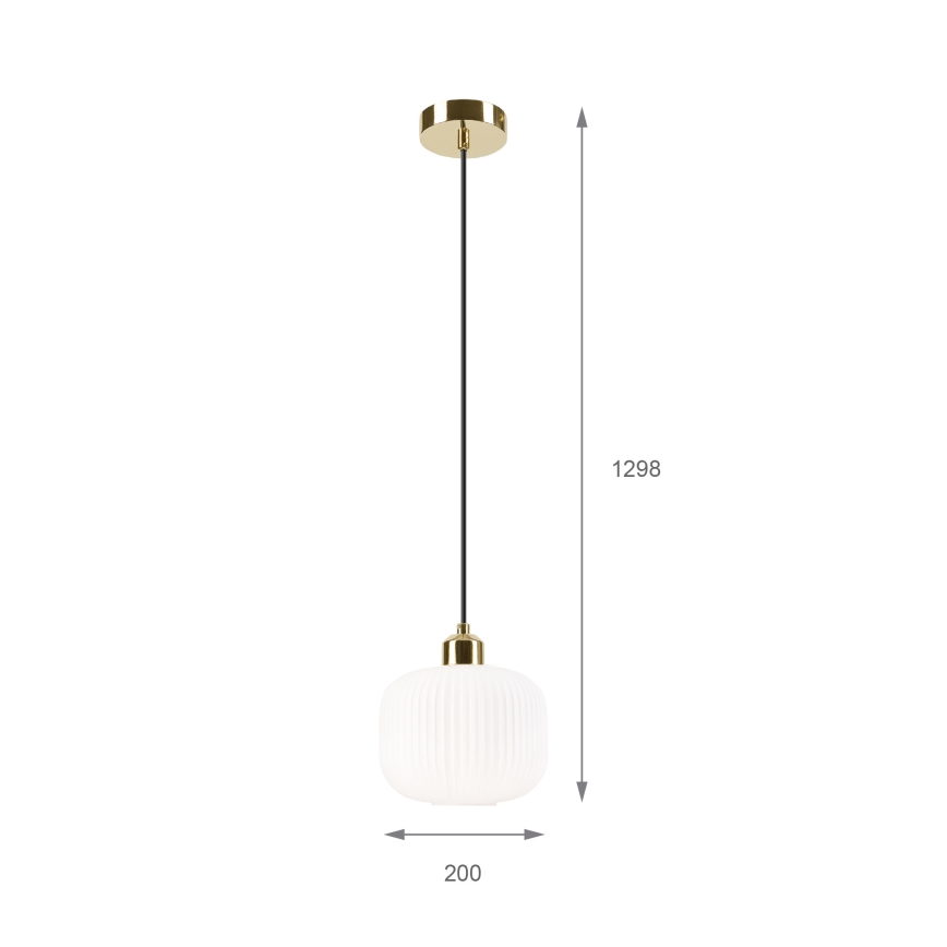Chandelier on a string HARMA 1xE27/15W/230V d. 20 cm white/gold