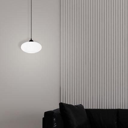 Chandelier on a string HARMA 1xE27/15W/230V d. 25 cm white/black