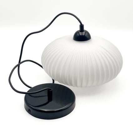 Chandelier on a string HARMA 1xE27/15W/230V d. 25 cm white/black