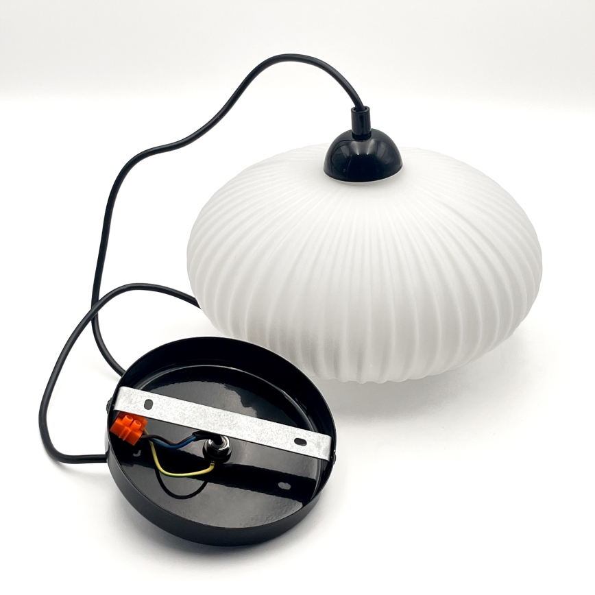 Chandelier on a string HARMA 1xE27/15W/230V d. 25 cm white/black
