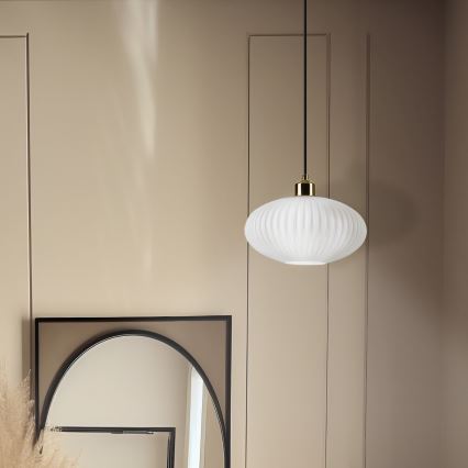Chandelier on a string HARMA 1xE27/15W/230V d. 25 cm white/gold