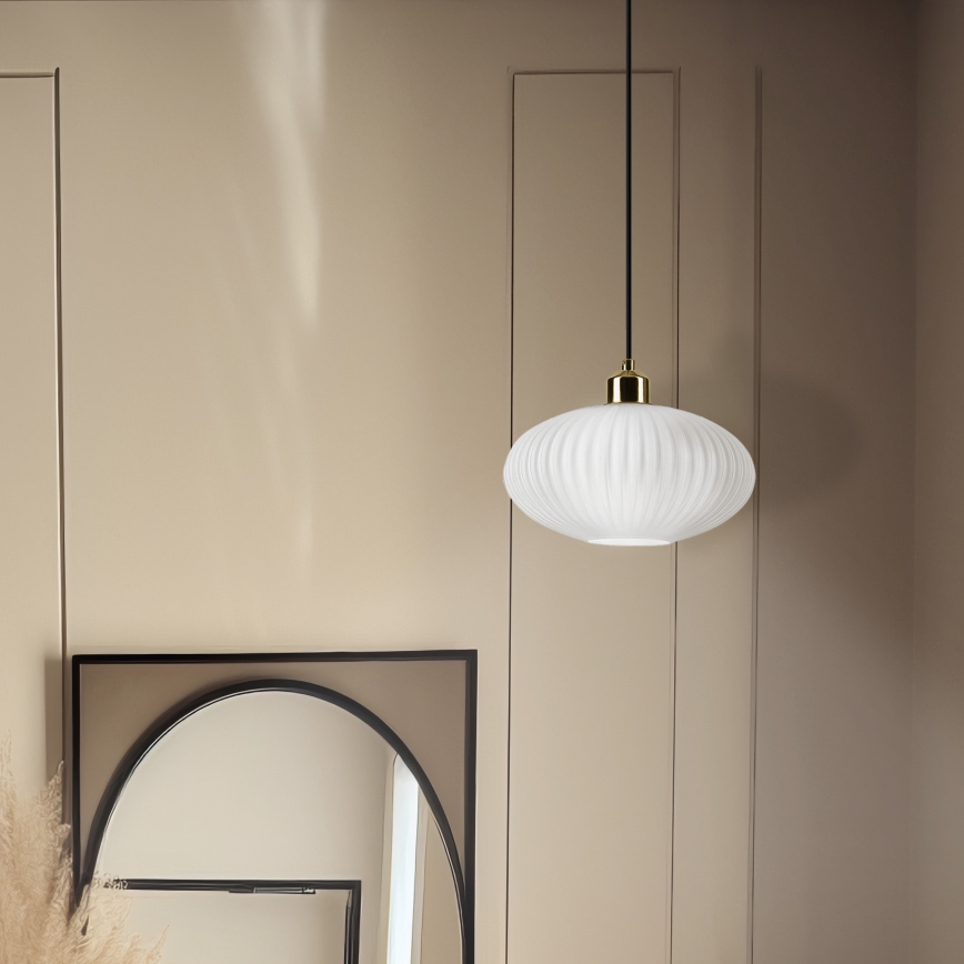 Chandelier on a string HARMA 1xE27/15W/230V d. 25 cm white/gold