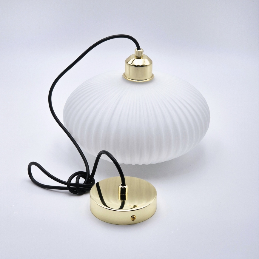 Chandelier on a string HARMA 1xE27/15W/230V d. 25 cm white/gold