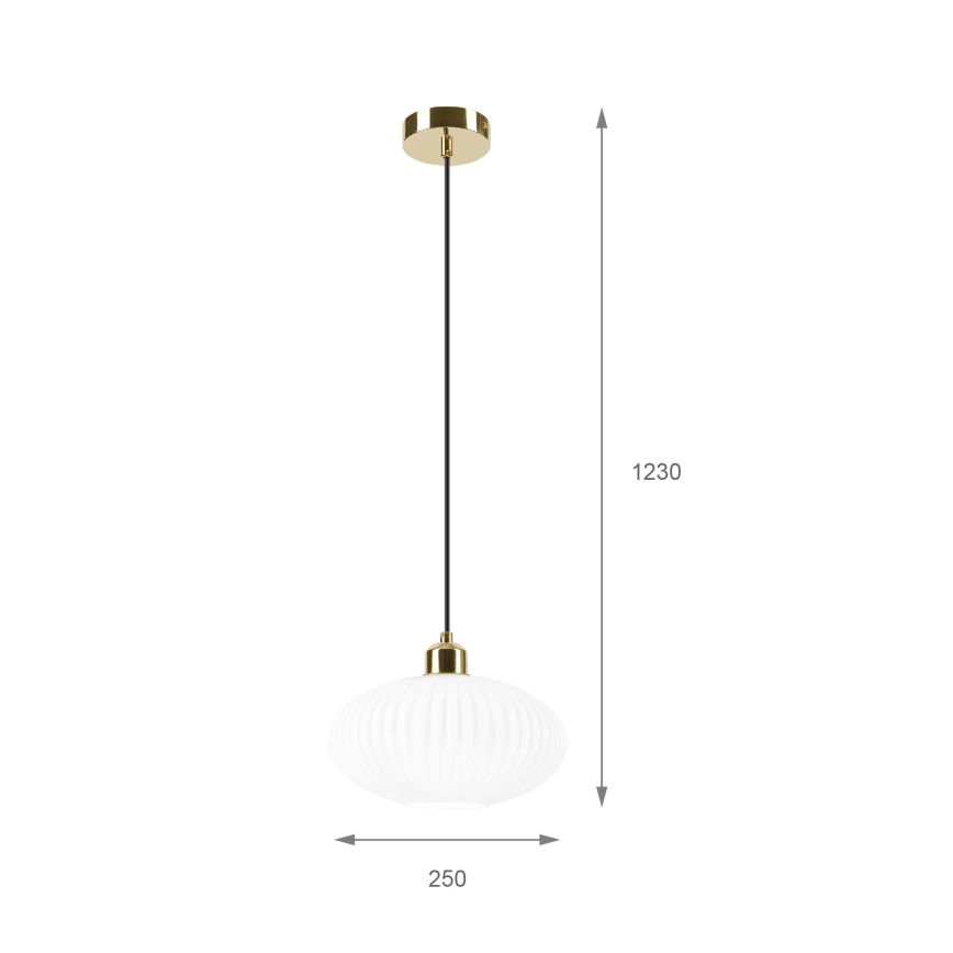 Chandelier on a string HARMA 1xE27/15W/230V d. 25 cm white/gold