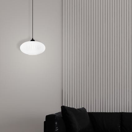 Chandelier on a string HARMA 1xE27/15W/230V d. 30 cm white/black