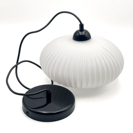 Chandelier on a string HARMA 1xE27/15W/230V d. 30 cm white/black
