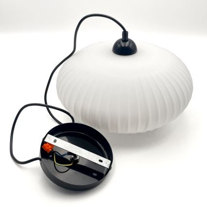 Chandelier on a string HARMA 1xE27/15W/230V d. 30 cm white/black