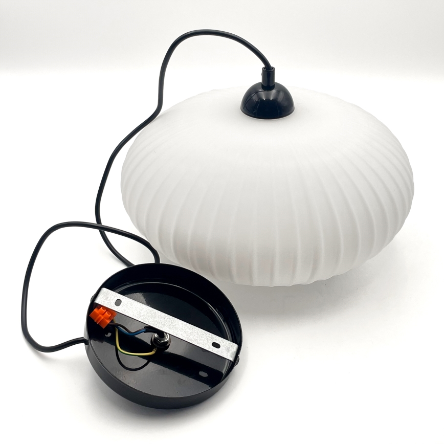 Chandelier on a string HARMA 1xE27/15W/230V d. 30 cm white/black