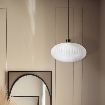 Chandelier on a string HARMA 1xE27/15W/230V d. 30 cm white/gold