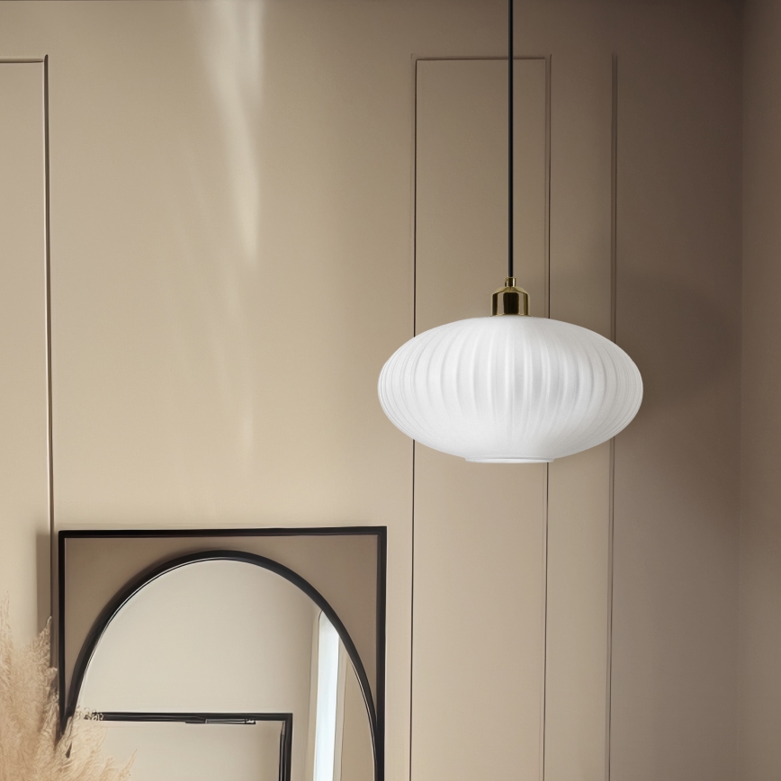 Chandelier on a string HARMA 1xE27/15W/230V d. 30 cm white/gold