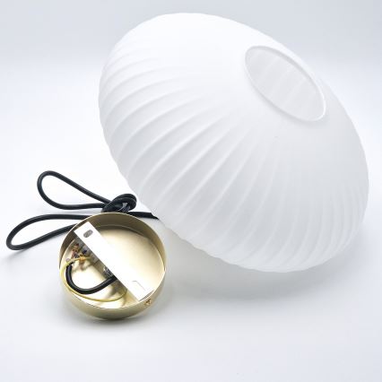 Chandelier on a string HARMA 1xE27/15W/230V d. 30 cm white/gold