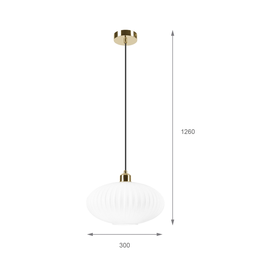 Chandelier on a string HARMA 1xE27/15W/230V d. 30 cm white/gold