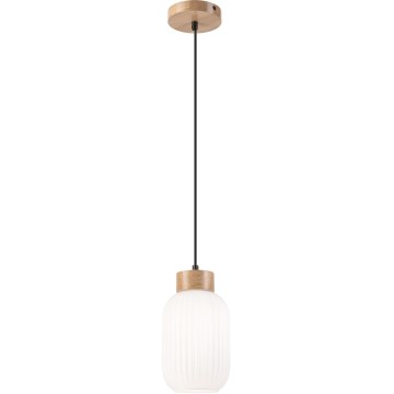Chandelier on a string HARMONY 1xE27/15W/230V d. 14 cm white/oak