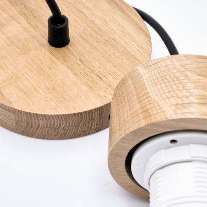Chandelier on a string HARMONY 1xE27/15W/230V d. 14 cm white/oak