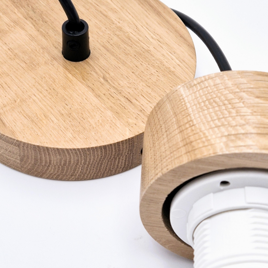 Chandelier on a string HARMONY 1xE27/15W/230V d. 14 cm white/oak