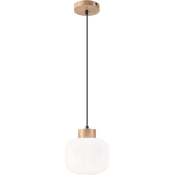 Chandelier on a string HARMONY 1xE27/15W/230V d. 20 cm white/oak