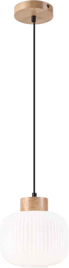 Chandelier on a string HARMONY 1xE27/15W/230V d. 20 cm white/oak