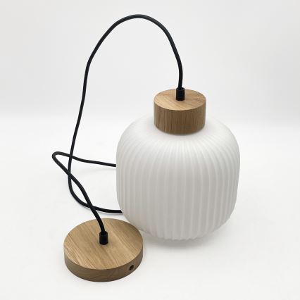 Chandelier on a string HARMONY 1xE27/15W/230V d. 20 cm white/oak