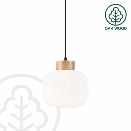 Chandelier on a string HARMONY 1xE27/15W/230V d. 20 cm white/oak