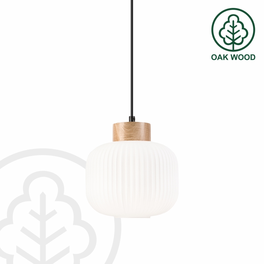 Chandelier on a string HARMONY 1xE27/15W/230V d. 20 cm white/oak