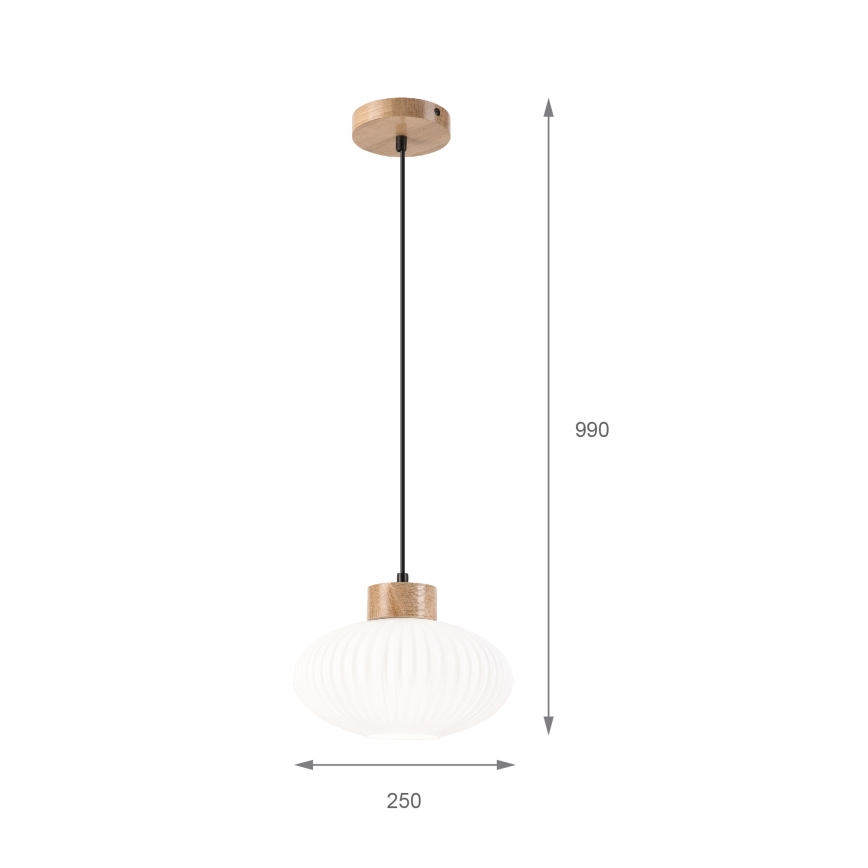 Chandelier on a string HARMONY 1xE27/15W/230V d. 25 cm white/oak