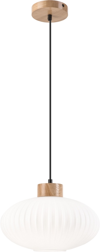 Chandelier on a string HARMONY 1xE27/15W/230V d. 30 cm white/oak