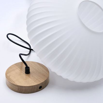 Chandelier on a string HARMONY 1xE27/15W/230V d. 30 cm white/oak