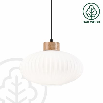 Chandelier on a string HARMONY 1xE27/15W/230V d. 30 cm white/oak