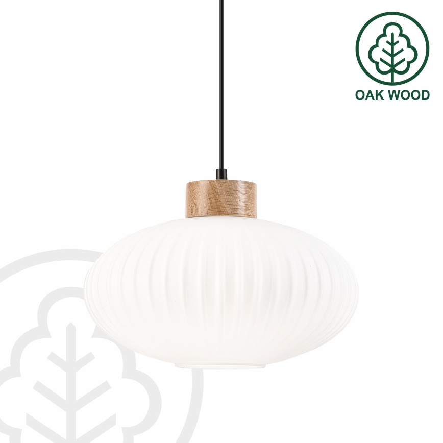 Chandelier on a string HARMONY 1xE27/15W/230V d. 30 cm white/oak