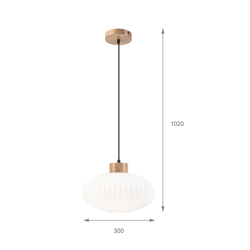 Chandelier on a string HARMONY 1xE27/15W/230V d. 30 cm white/oak