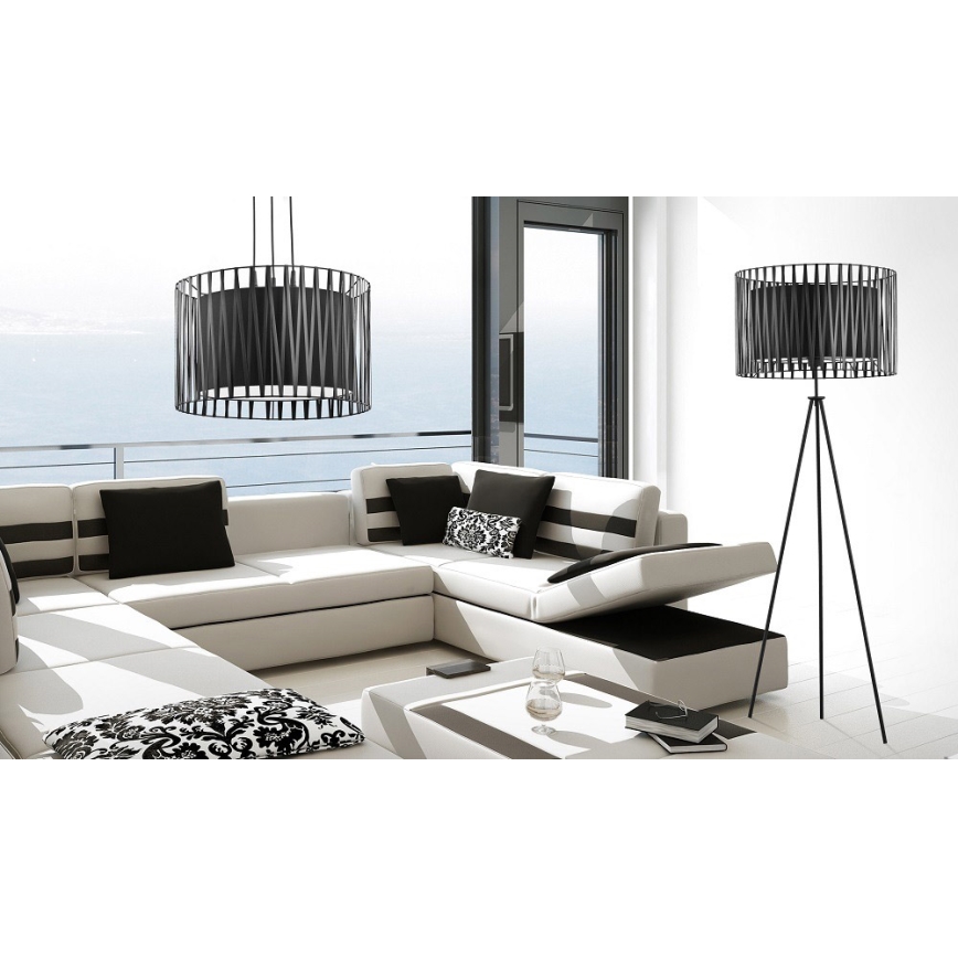 Chandelier on a string HARMONY BLACK 1xE27/60W/230V