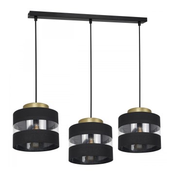 Chandelier on a string HAVARD 3xE27/60W/230V black/brass