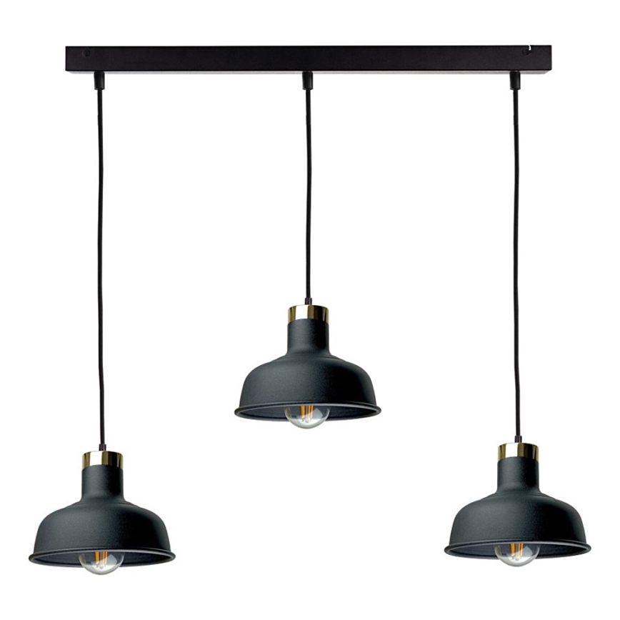 Chandelier on a string HEBE 3xE27/60W/230V black