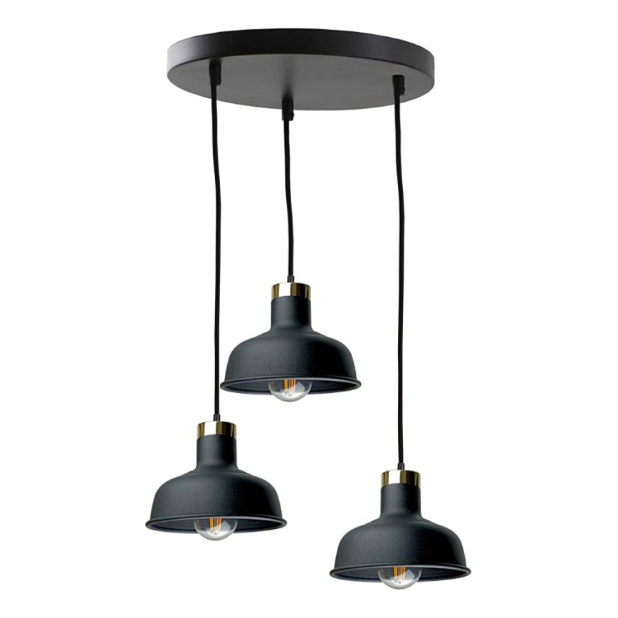 Chandelier on a string HEBE 3xE27/60W/230V black