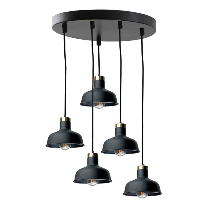 Chandelier on a string HEBE 5xE27/60W/230V black