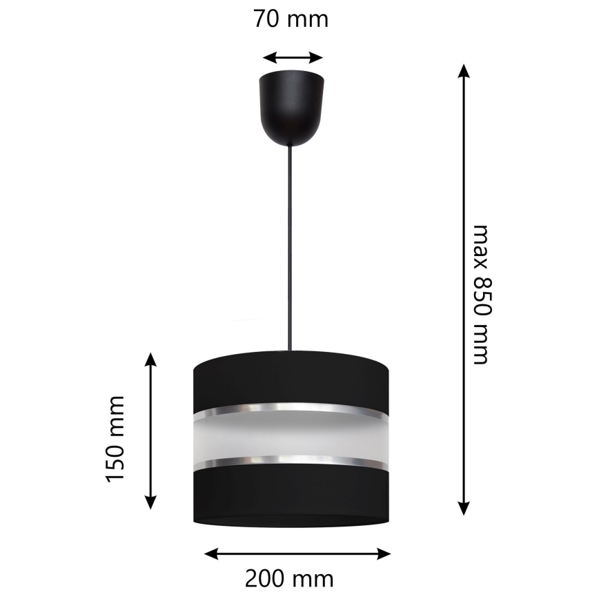 Chandelier on a string HELEN 1xE27/15W/230V black