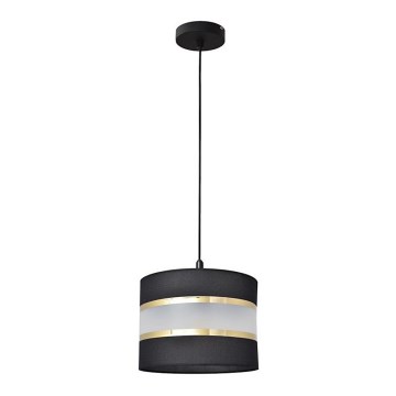 Chandelier on a string HELEN 1xE27/15W/230V d. 20 cm black/golden