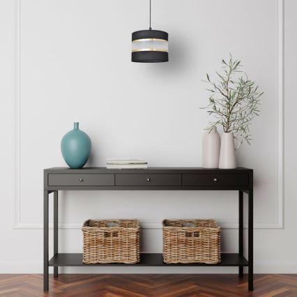 Chandelier on a string HELEN 1xE27/15W/230V d. 20 cm black/golden