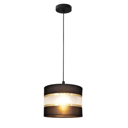 Chandelier on a string HELEN 1xE27/15W/230V d. 20 cm black/golden
