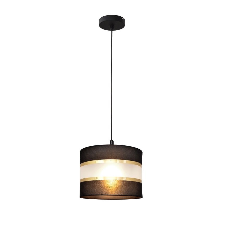 Chandelier on a string HELEN 1xE27/15W/230V d. 20 cm black/golden