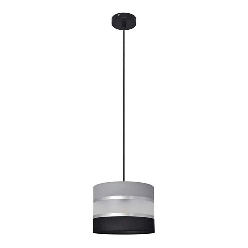 Chandelier on a string HELEN 1xE27/15W/230V d. 20 cm black/grey/silver